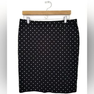LIZ CLAIBORNE Black And White Polka Dot Lined Skirt Size 12/ Large